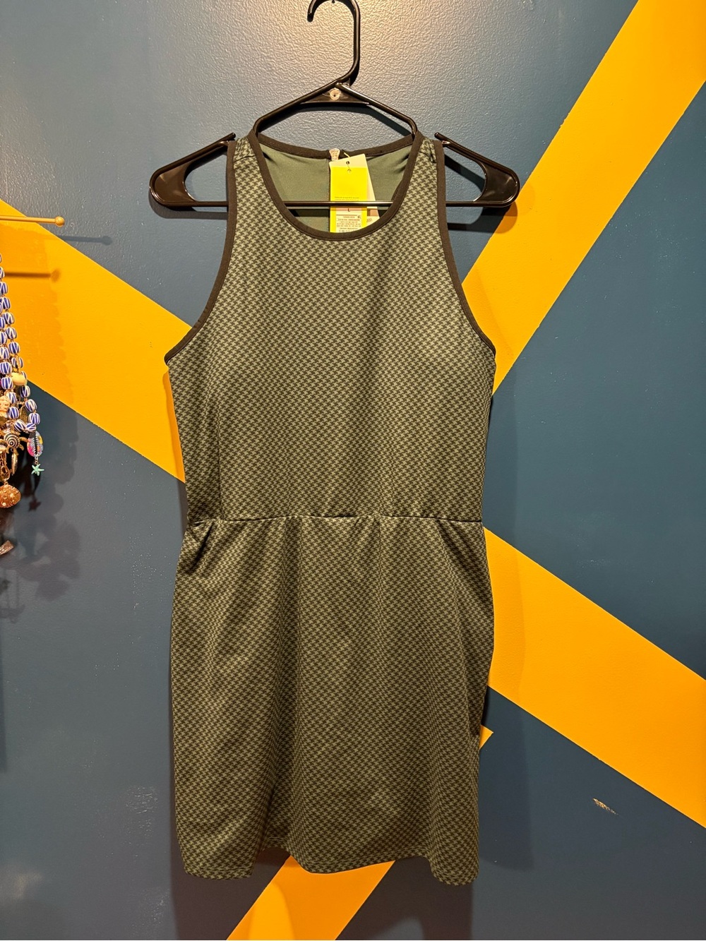All In Motion Green & Black Checkered Tennis Dress With Shorts NWT